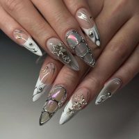 24 PCS Glitter Diamond Ballet Fake Nails