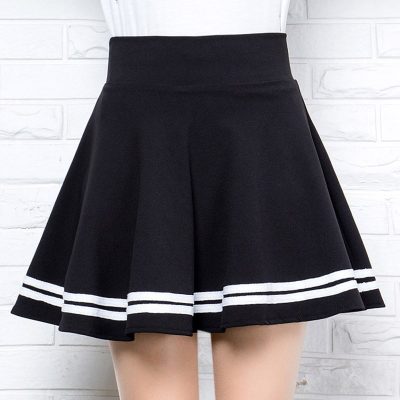 Stripes Black Mini Skirt
