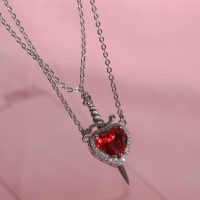 Heart and sword necklace